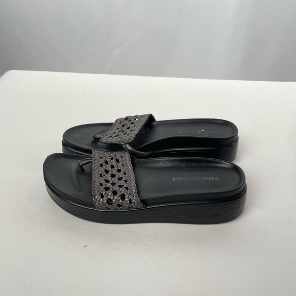 Donald J. Pliner Fiji Slip On‎ Woven Platform Sandal in Grey Size 8 - Picture 3 of 6
